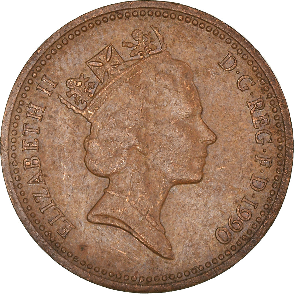 Coin, Great Britain, Elizabeth II, Penny, 1990, EF(40-45), Bronze, KM:935