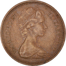 Coin, Great Britain, Elizabeth II, New Penny, 1971, EF(40-45), Bronze, KM:915