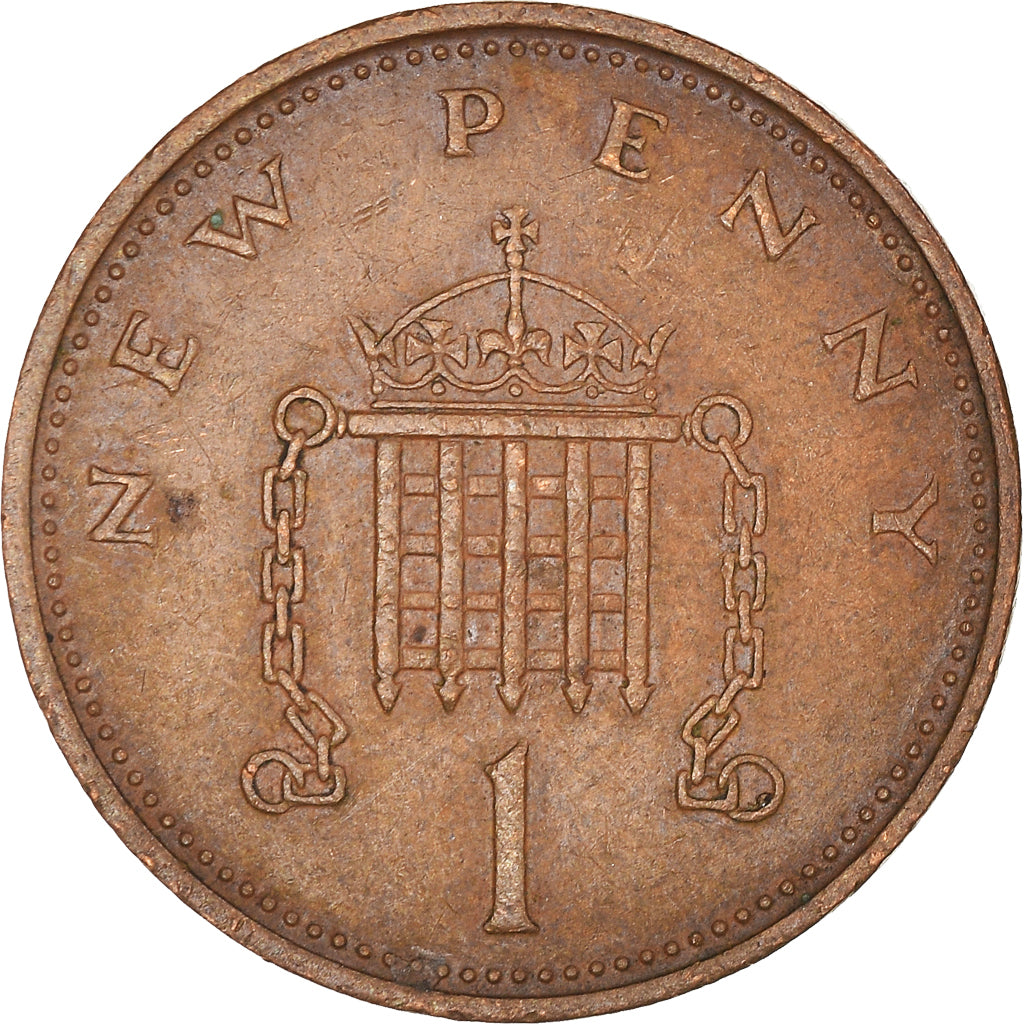 Coin, Great Britain, Elizabeth II, New Penny, 1971, EF(40-45), Bronze, KM:915