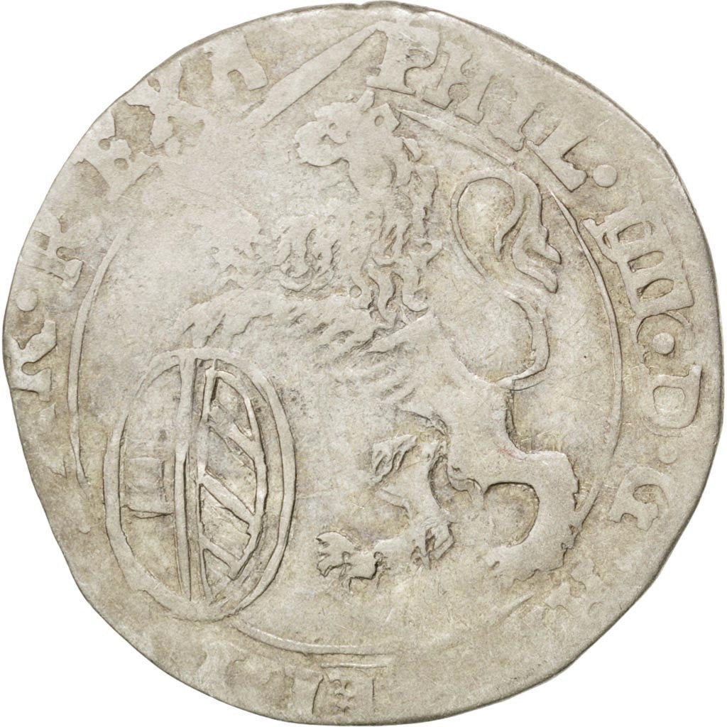 SPANISH NETHERLANDS, Escalin, 6 Sols, 1622, Tournai, KM #41, VF(30-35), Silver,.