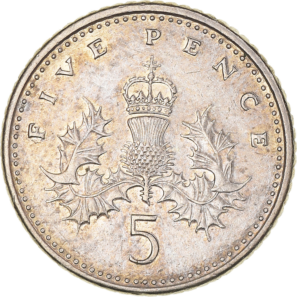 Coin, Great Britain, Elizabeth II, 5 Pence, 1991, EF(40-45), Copper-nickel