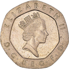 Coin, Great Britain, Elizabeth II, 20 Pence, 1993, AU(50-53), Copper-nickel