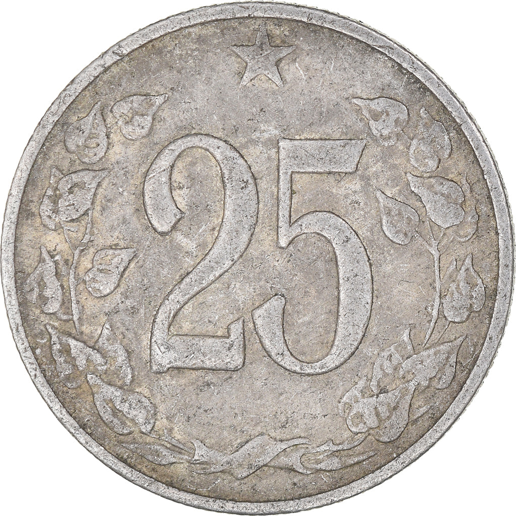 Coin, Czechoslovakia, 25 Haleru, 1962, VF(20-25), Aluminum, KM:54
