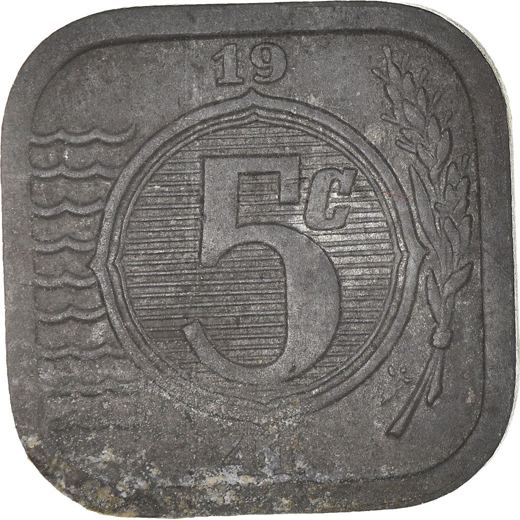 Munten, Nederland, Wilhelmina I, 5 Cents, 1941, FR, Zinc, KM:172