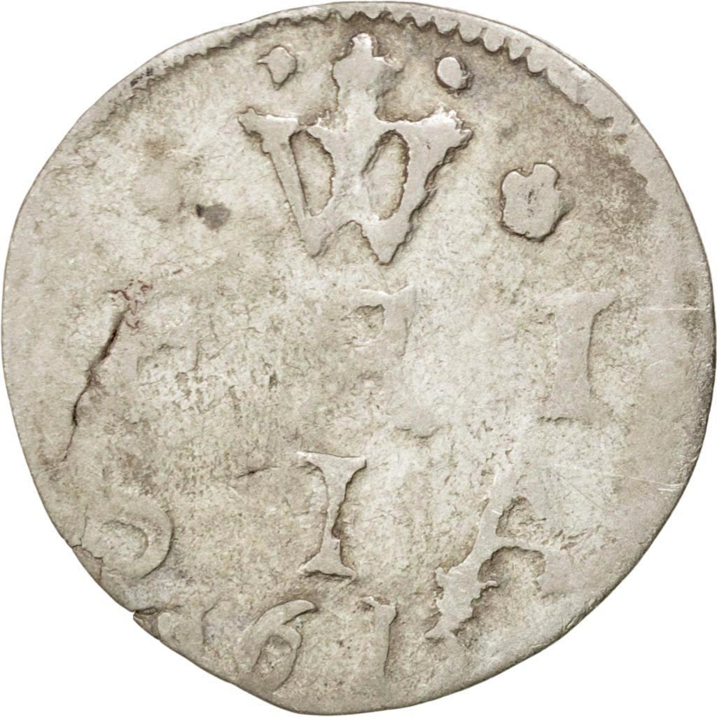 Moneta, Paesi Bassi, WEST FRIESLAND, 2 Stuivers, 1615, MB+, Argento, KM:21.1