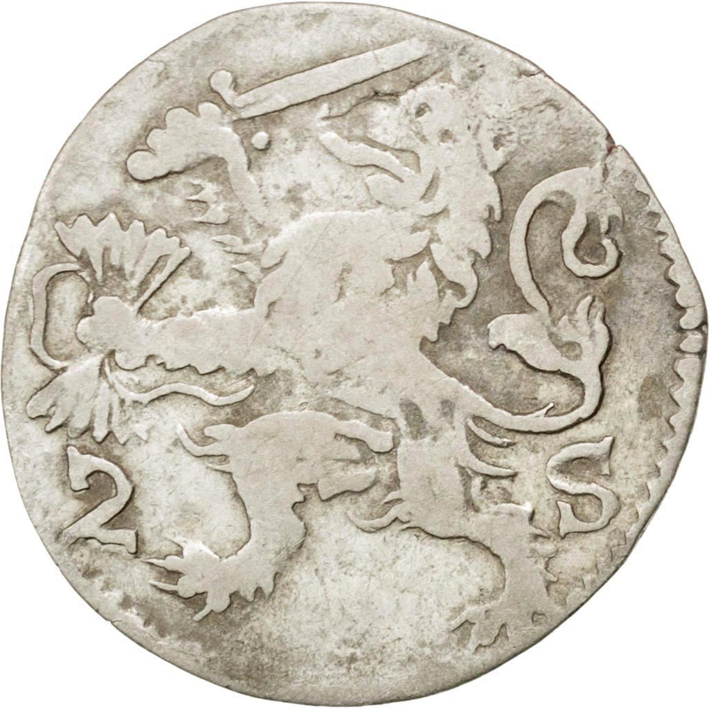 Moneta, Paesi Bassi, WEST FRIESLAND, 2 Stuivers, 1615, MB+, Argento, KM:21.1