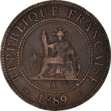 Coin, FRENCH INDO-CHINA, Cent, 1889, Paris, EF(40-45), Bronze, KM:1