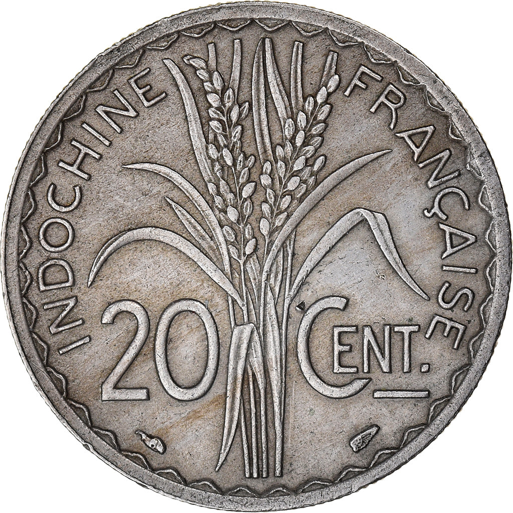 Moeda, INDOCHINA FRANCESA, 20 Cents, 1939, Paris, VF(30-35), Cobre-níquel