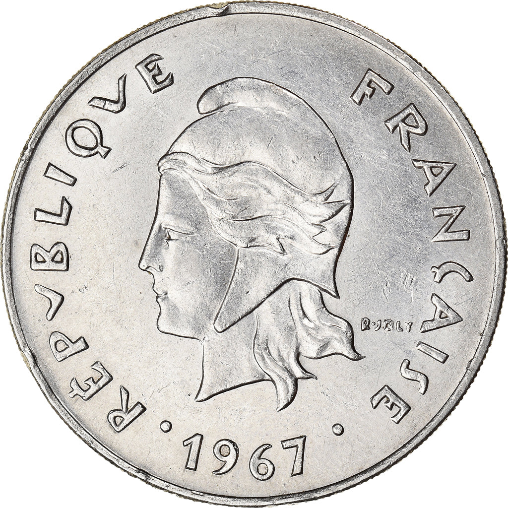 Coin, French Polynesia, 50 Francs, 1967, Paris, AU(50-53), Nickel, KM:7