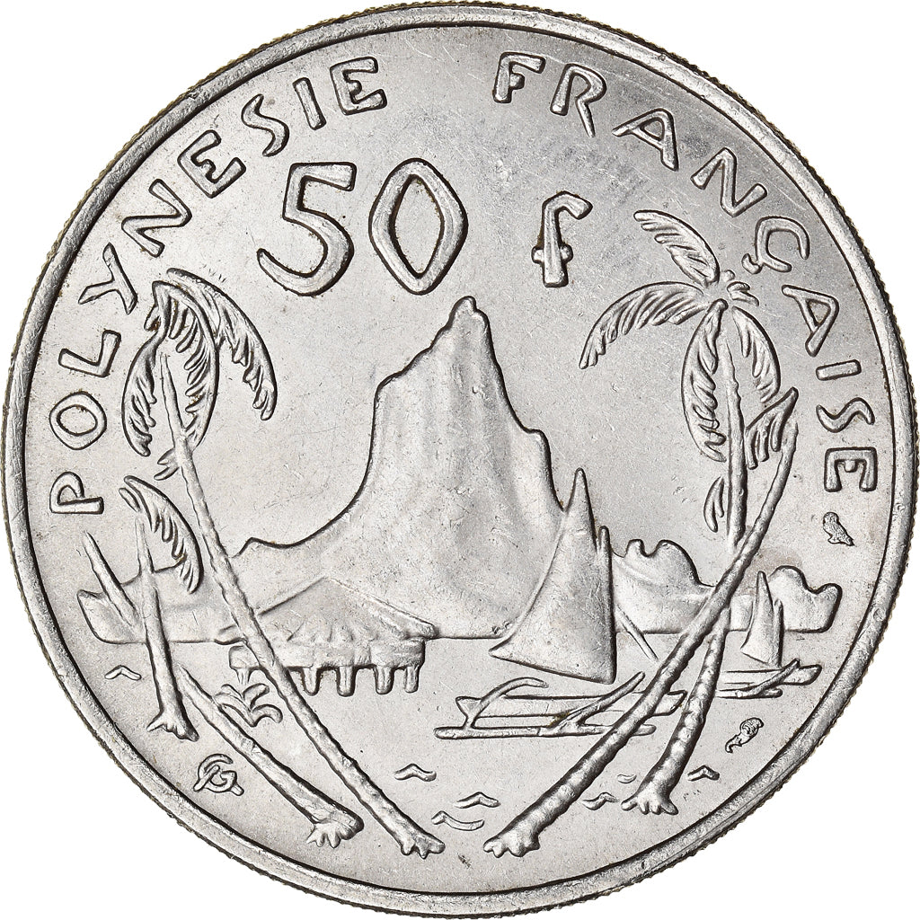 Coin, French Polynesia, 50 Francs, 1967, Paris, AU(50-53), Nickel, KM:7