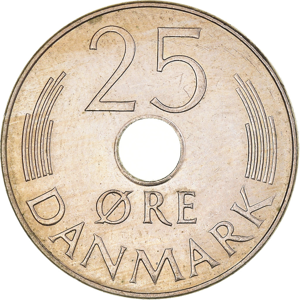 Moneta, Danimarca, Margrethe II, 25 Öre, 1982, Copenhagen, SPL-, Rame-nichel