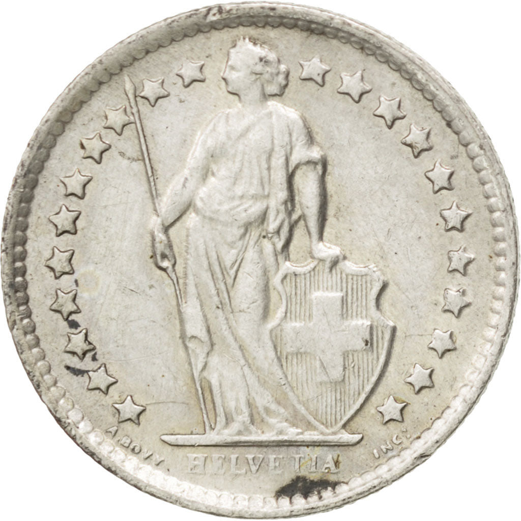 SWITZERLAND, 1/2 Franc, 1963, Bern, KM #23, AU(50-53), Silver, 18.2, 2.52