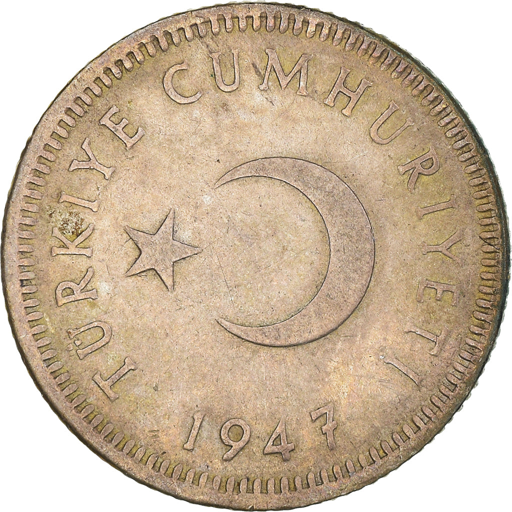 Coin, Turkey, 50 Kurus, 1947, EF(40-45), Silver, KM:882