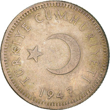 Coin, Turkey, 50 Kurus, 1947, EF(40-45), Silver, KM:882