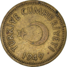 Coin, Turkey, 25 Kurus, 1949, VF(30-35), Brass, KM:886
