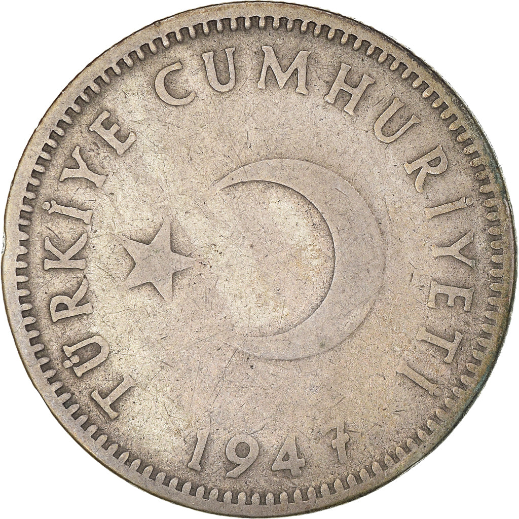 Coin, Turkey, Lira, 1947, VF(20-25), Silver, KM:883
