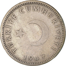 Coin, Turkey, Lira, 1947, VF(20-25), Silver, KM:883