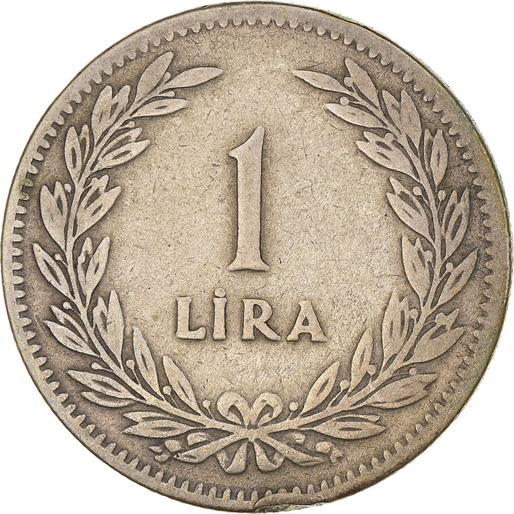 Coin, Turkey, Lira, 1947, VF(20-25), Silver, KM:883