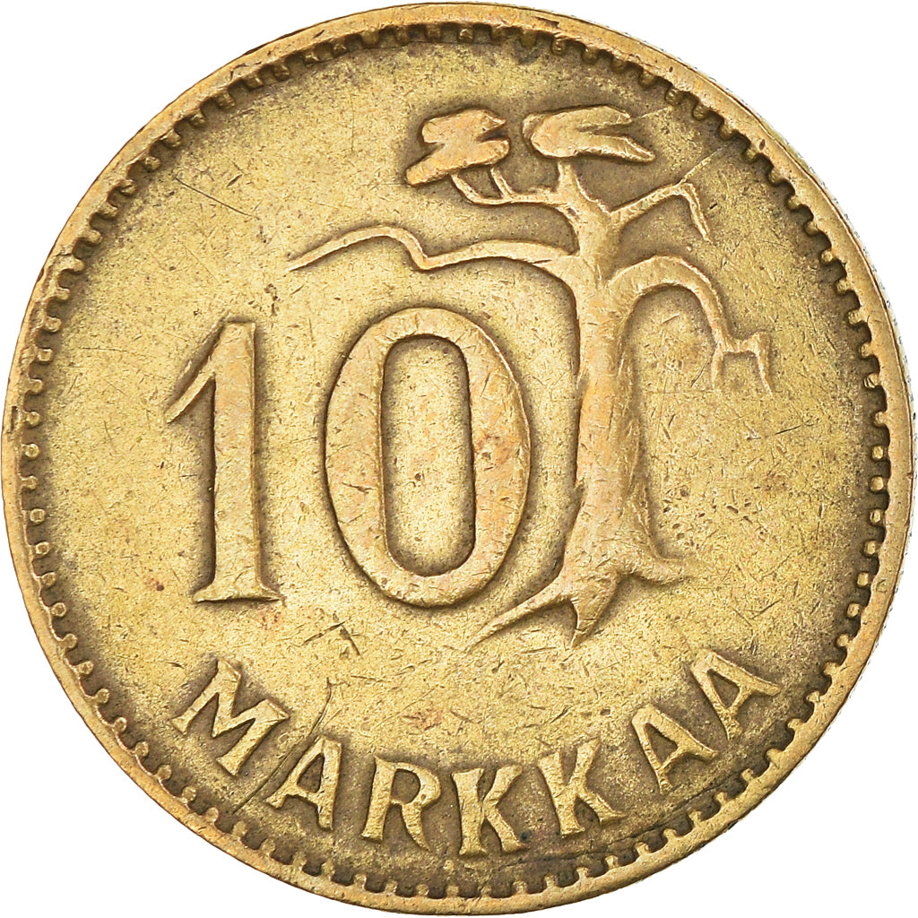 Coin, Finland, 10 Markkaa, 1952, EF(40-45), Aluminum-Bronze, KM:38