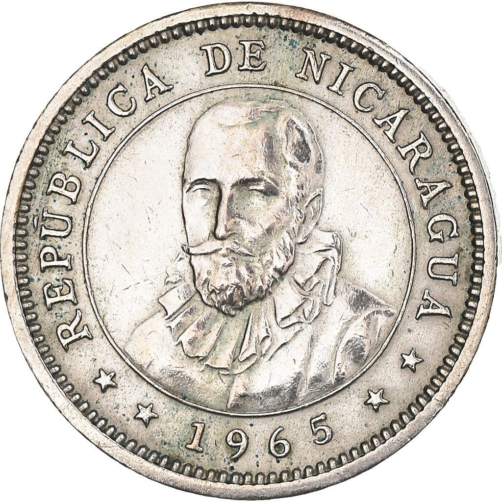 Moneda, Nicaragua, 5 Centavos, 1965, MBC, Níquel recubierto de acero, KM:24.2a