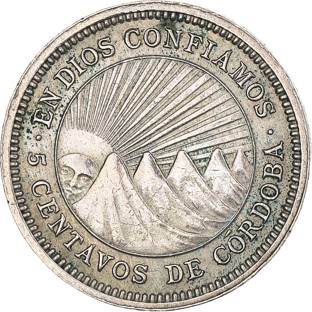 Moneda, Nicaragua, 5 Centavos, 1965, MBC, Níquel recubierto de acero, KM:24.2a