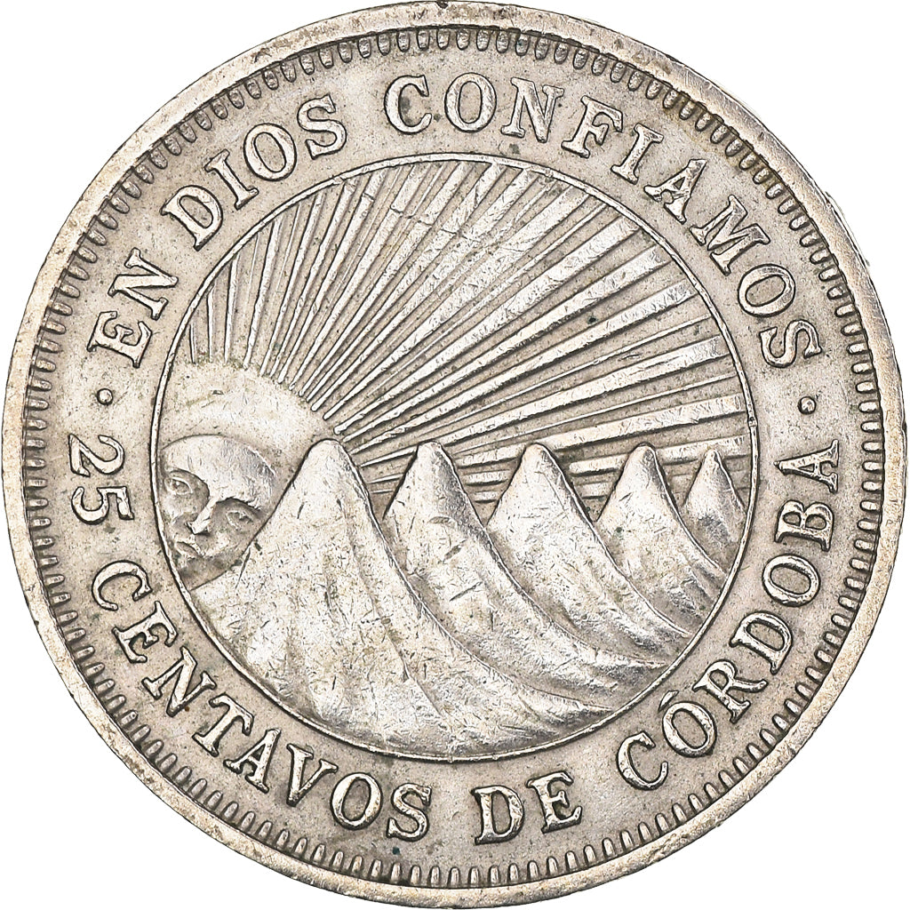 Coin, Nicaragua, 25 Centavos, 1964, EF(40-45), Copper-nickel, KM:18.2