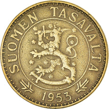 Moneta, Finlandia, 50 Markkaa, 1953, MB+, Alluminio-bronzo, KM:40