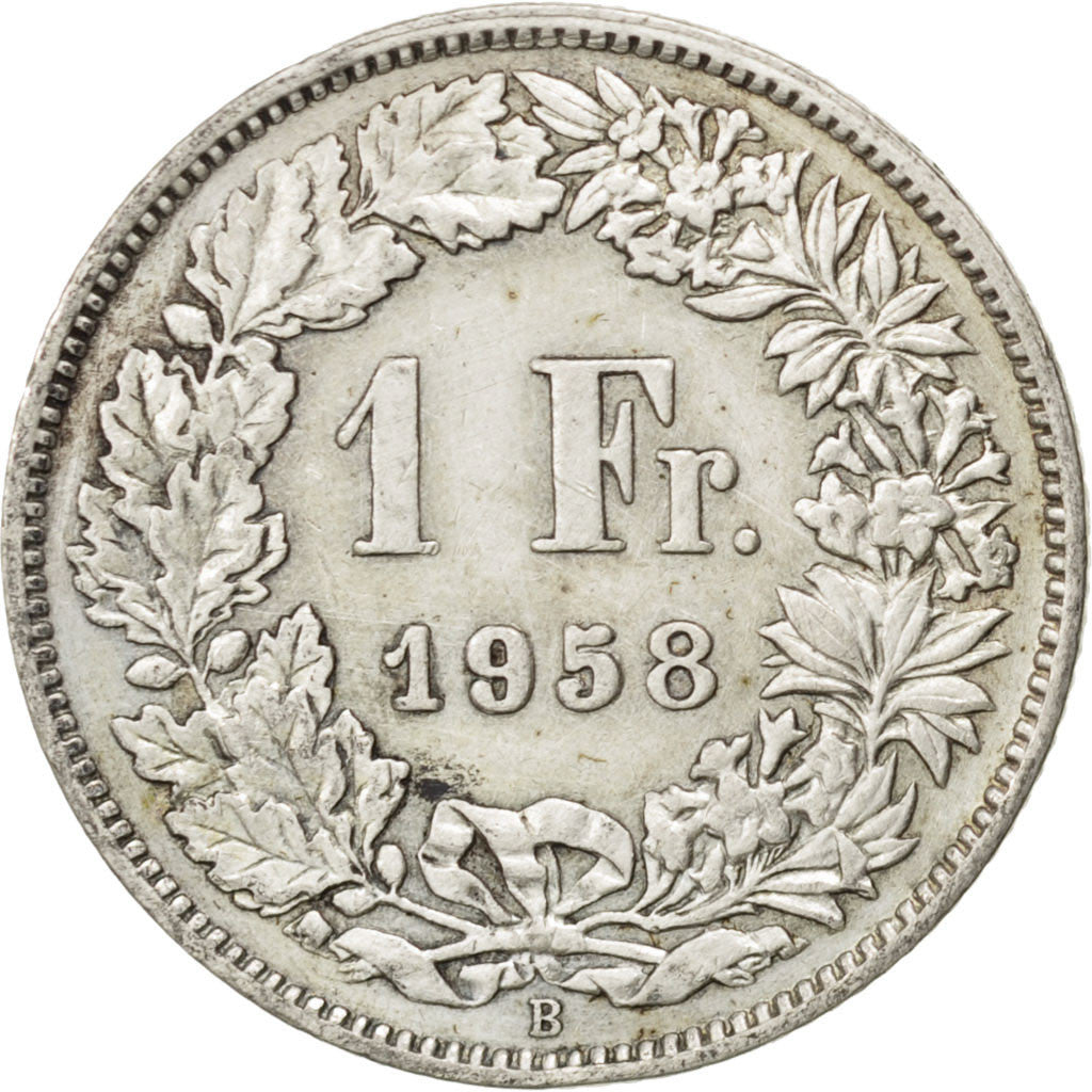 Münze, Schweiz, Franc, 1958, Bern, SS+, Silber, KM:24