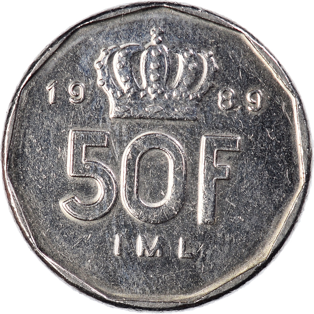 Coin, Luxembourg, Jean, 50 Francs, 1989, EF(40-45), Nickel, KM:66
