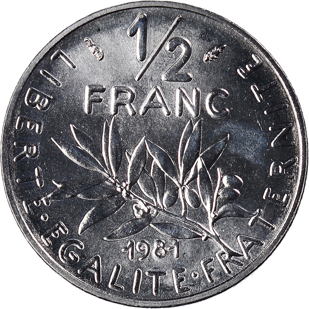 Coin, France, Semeuse, 1/2 Franc, 1981, Paris, FDC, MS(65-70), Nickel, KM:931.1