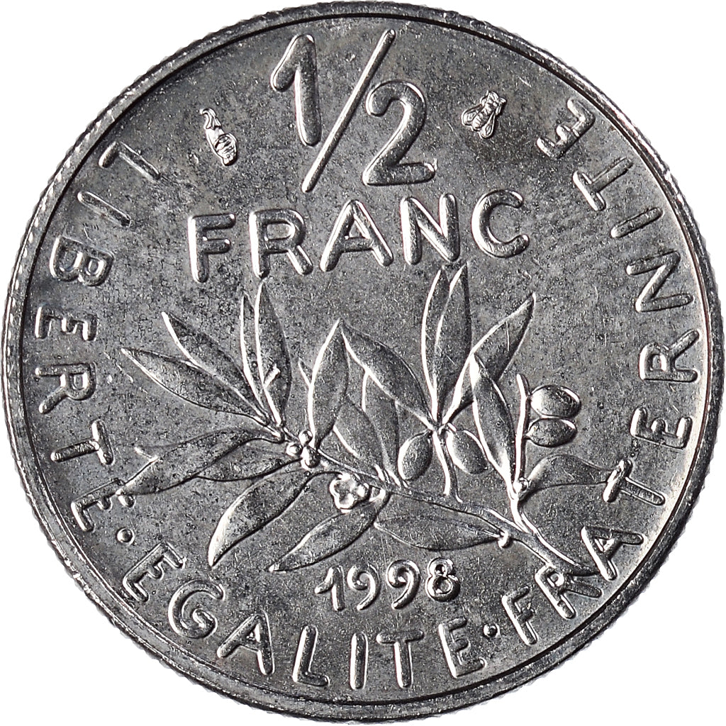 Monnaie, France, Semeuse, 1/2 Franc, 1998, BU, FDC, Nickel, KM:931.2