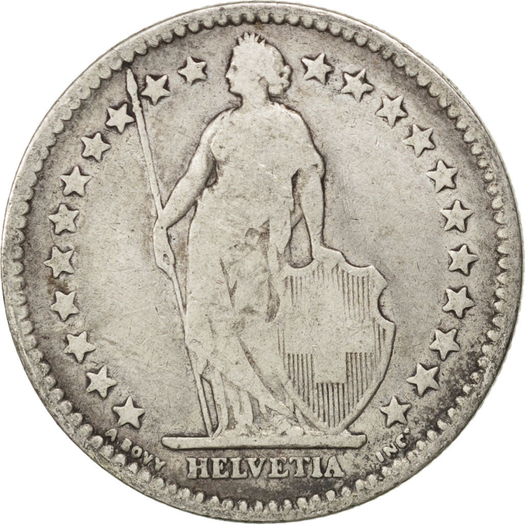 Coin, Switzerland, 2 Francs, 1879, Bern, VF(20-25), Silver, KM:21