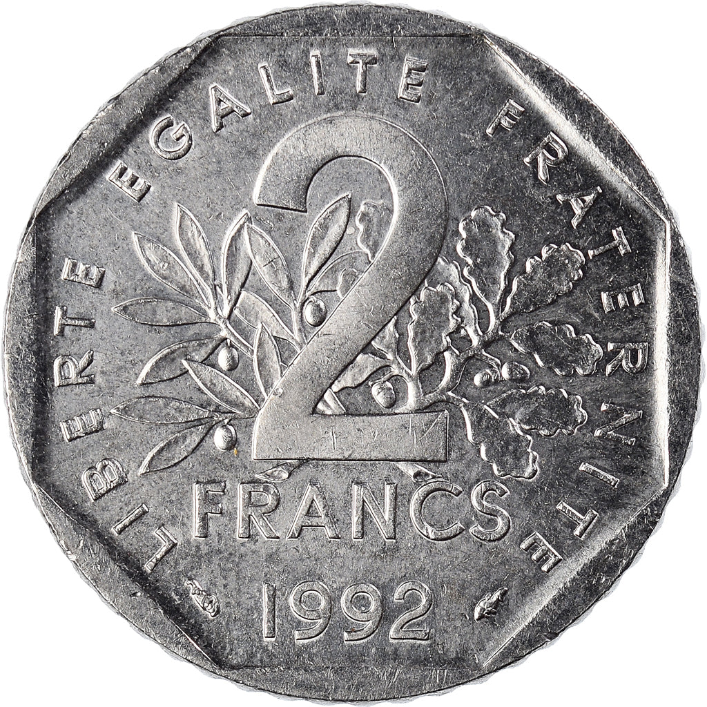Coin, France, Semeuse, 2 Francs, 1992, FDC, MS(65-70), Nickel, KM:942.2