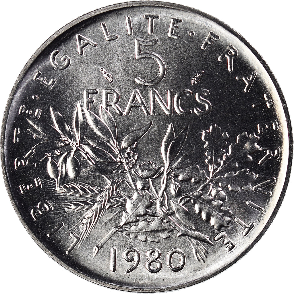 Coin, France, Semeuse, 5 Francs, 1980, Paris, FDC, MS(65-70), Nickel Clad