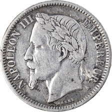 Coin, France, Napoleon III, Napoléon III, Franc, 1866, Paris, Cleaned