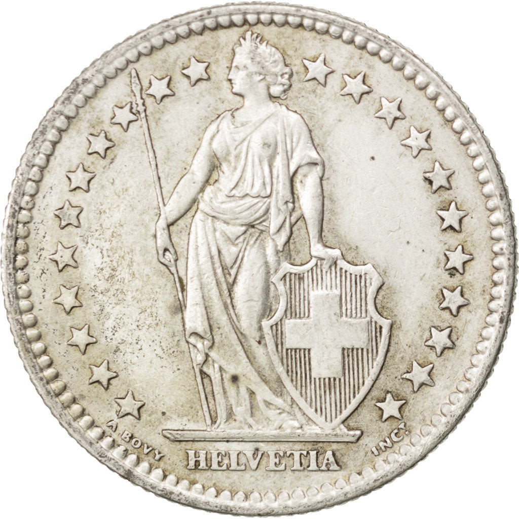SWITZERLAND, 2 Francs, 1959, Bern, KM #21, AU(55-58), Silver, 27.4, 10.02