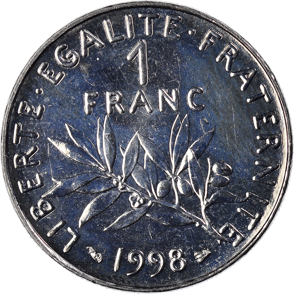 Coin, France, Semeuse, Franc, 1998, Paris, BU, MS(63), Nickel, KM:925.1
