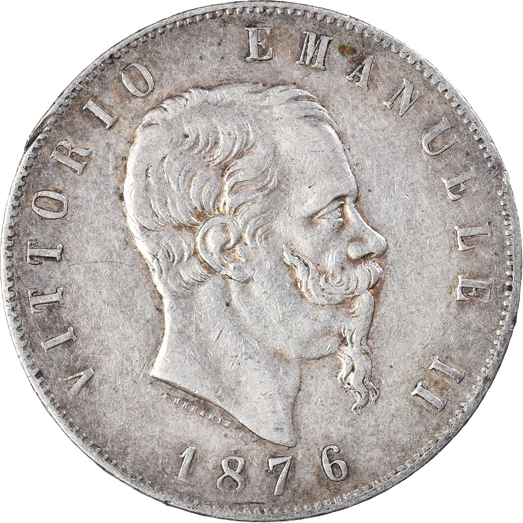 Münze, Italien, Vittorio Emanuele II, 5 Lire, 1876, Rome, SS, Silber, KM:8.4