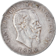 Münze, Italien, Vittorio Emanuele II, 5 Lire, 1876, Rome, SS, Silber, KM:8.4