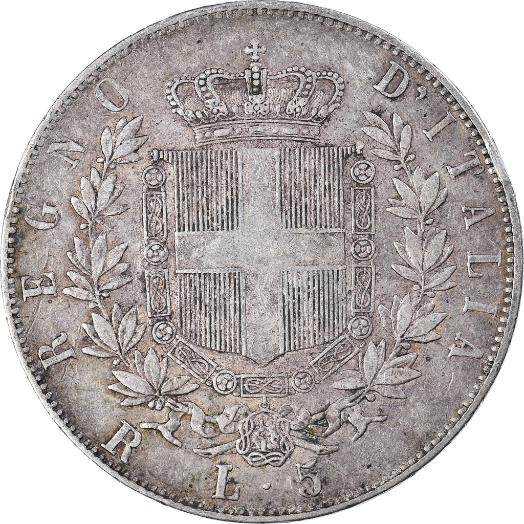 Münze, Italien, Vittorio Emanuele II, 5 Lire, 1876, Rome, SS, Silber, KM:8.4