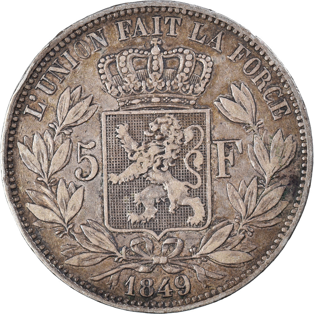 Coin, Belgium, Leopold I, 5 Francs, 5 Frank, 1849, EF(40-45), Silver, KM:3.2