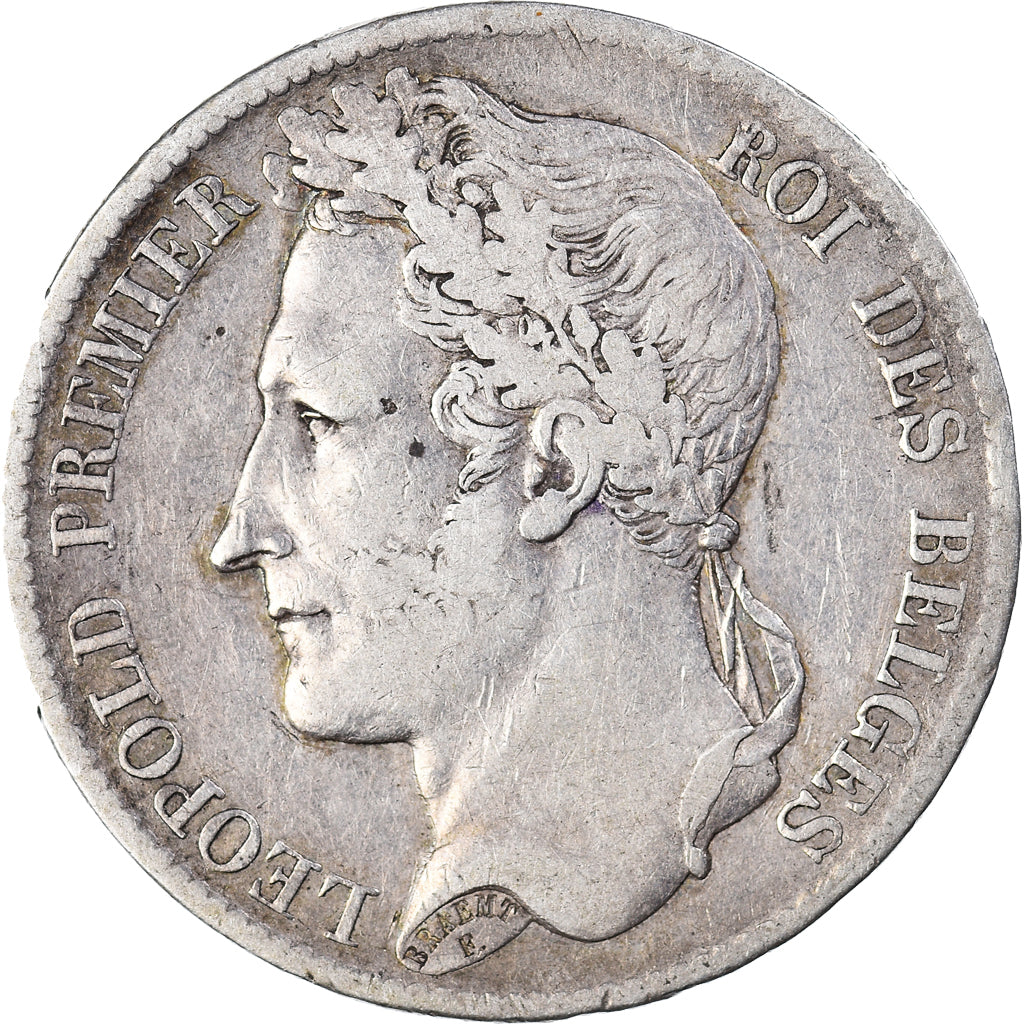 Coin, Belgium, Leopold I, 5 Francs, 5 Frank, 1833, VF(30-35), Silver, KM:3.1