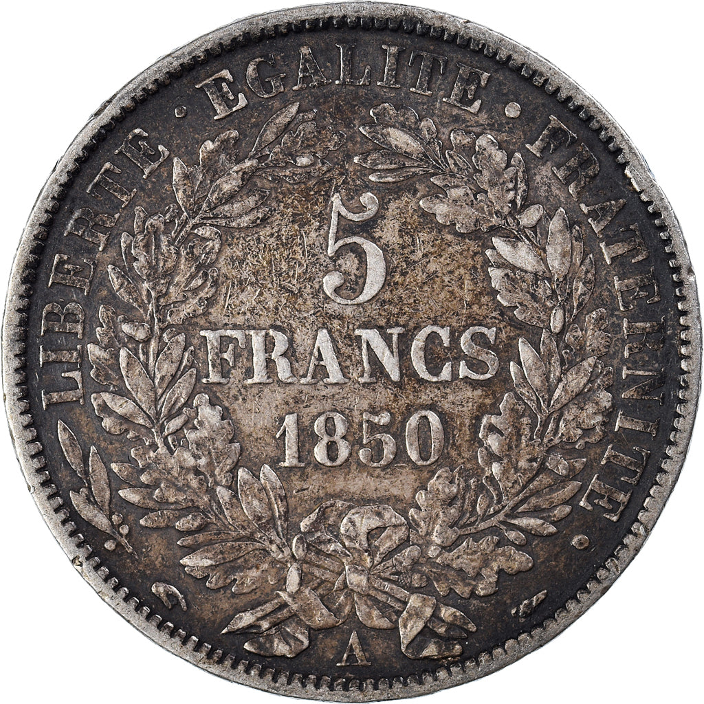Coin, France, Cérès, 5 Francs, 1850, Paris, EF(40-45), Silver, KM:761.1