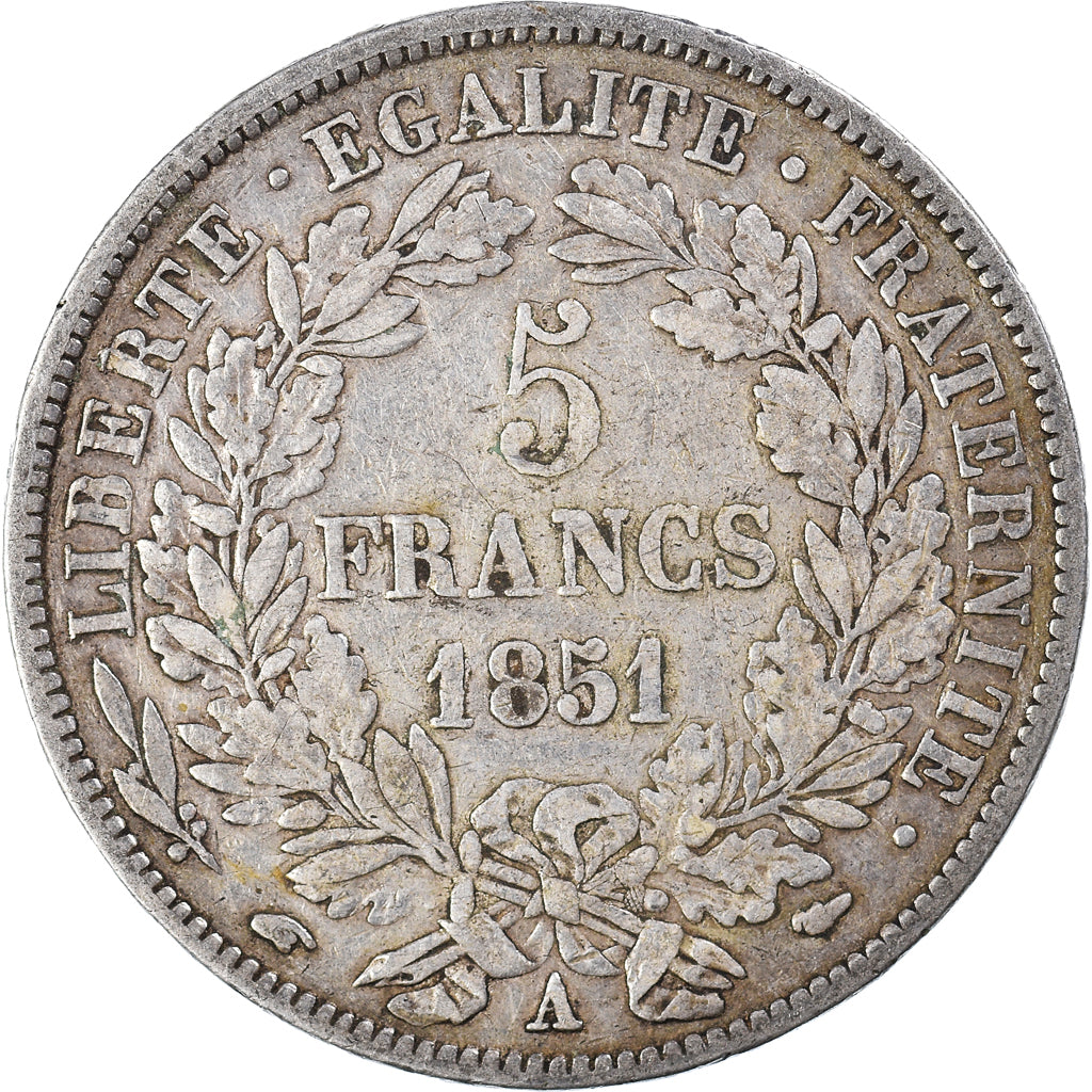 Coin, France, Cérès, 5 Francs, 1851, Paris, EF(40-45), Silver, KM:761.1