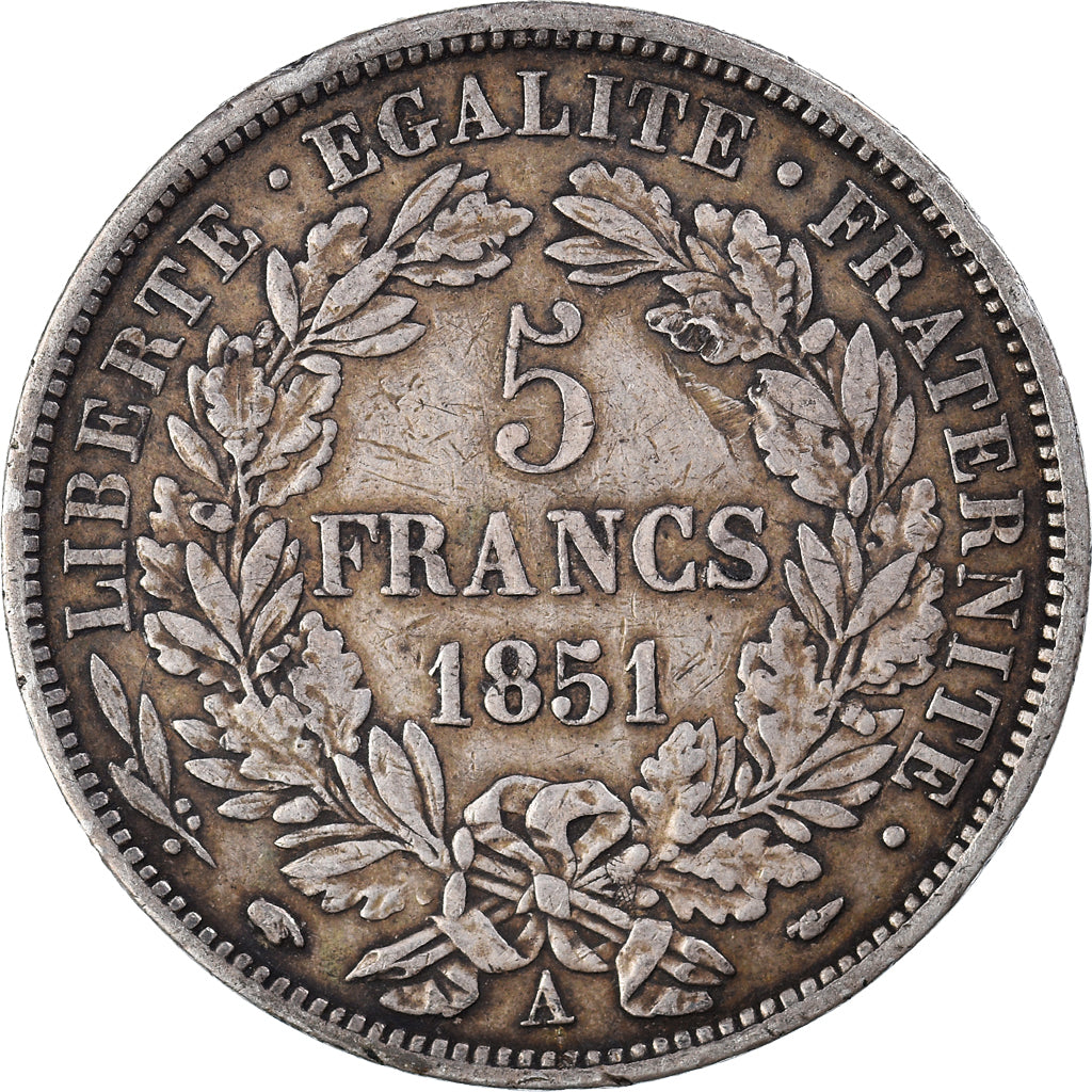 Coin, France, Cérès, 5 Francs, 1851, Paris, EF(40-45), Silver, KM:761.1