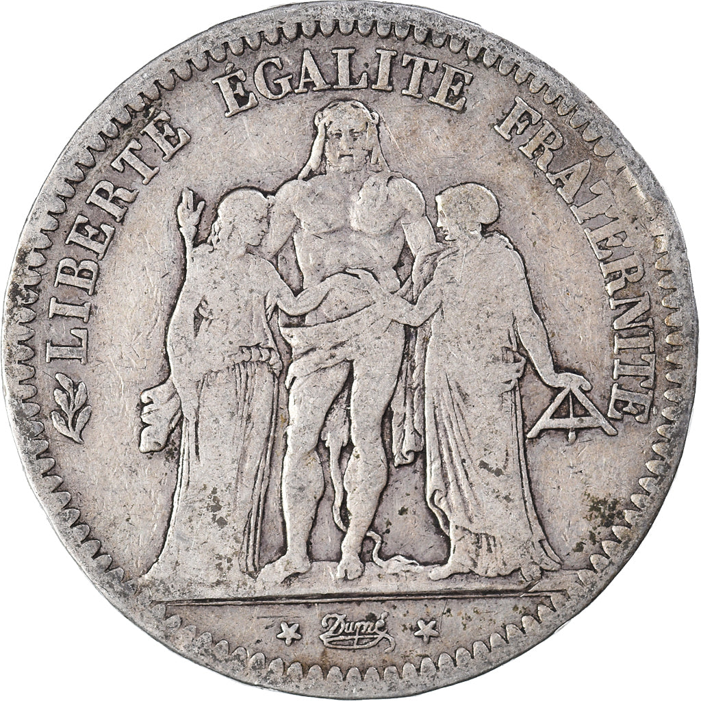 Coin, France, Hercule, 5 Francs, 1848, Paris, F(12-15), Silver, KM:756.1