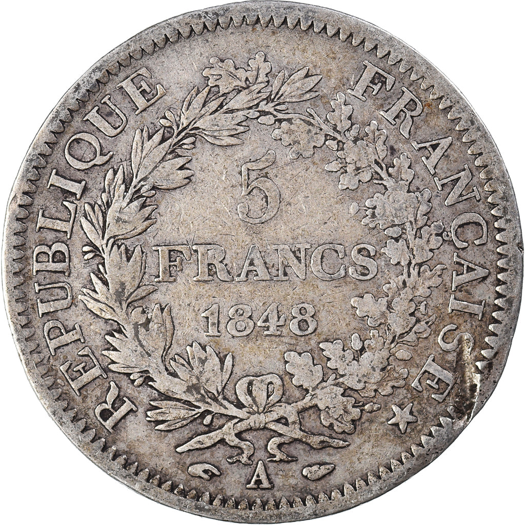 Coin, France, Hercule, 5 Francs, 1848, Paris, F(12-15), Silver, KM:756.1