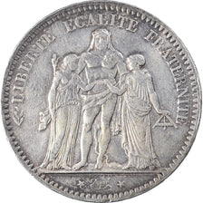 Coin, France, Hercule, 5 Francs, 1876, Paris, EF(40-45), Silver, KM:820.1