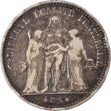 Coin, France, Hercule, 5 Francs, 1878, Bordeaux, VF(30-35), Silver, KM:820.2
