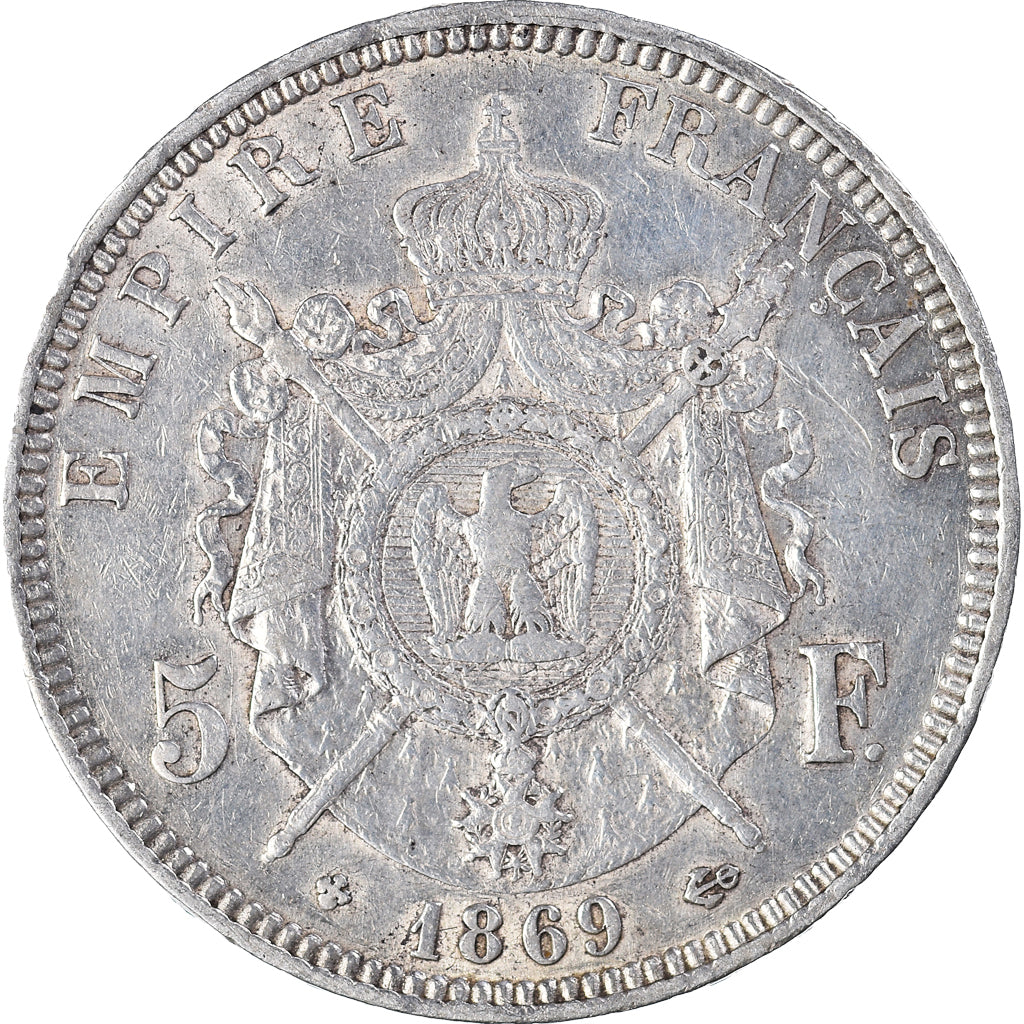 Münze, Frankreich, Napoléon III, 5 Francs, 1869, Strasbourg, SS, Silber